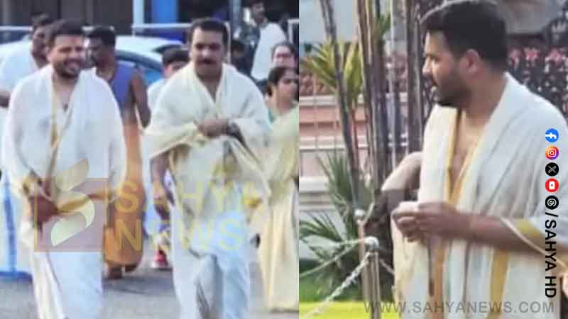 പിണറായി വിജയന്റെ മകന്‍ കുടുംബസമേതം ഗുരുവായൂരില്‍  ദര്‍ശനം നടത്തി